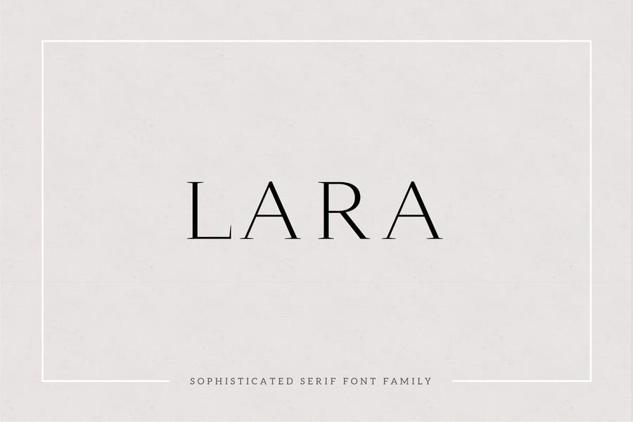 Ejemplo de fuente Lara Book Italic